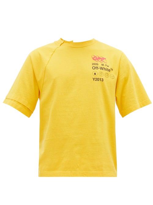 Matchesfashion.com Off-white - Industrial Logo Print Cotton T Shirt - Mens - Yellow Multi