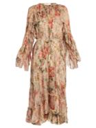 Zimmermann Mercer Floating Floral-print Silk-chiffon Dress