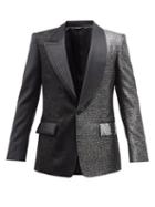 Dolce & Gabbana - Crystal-embellished Jacquard-panel Blazer - Mens - Black