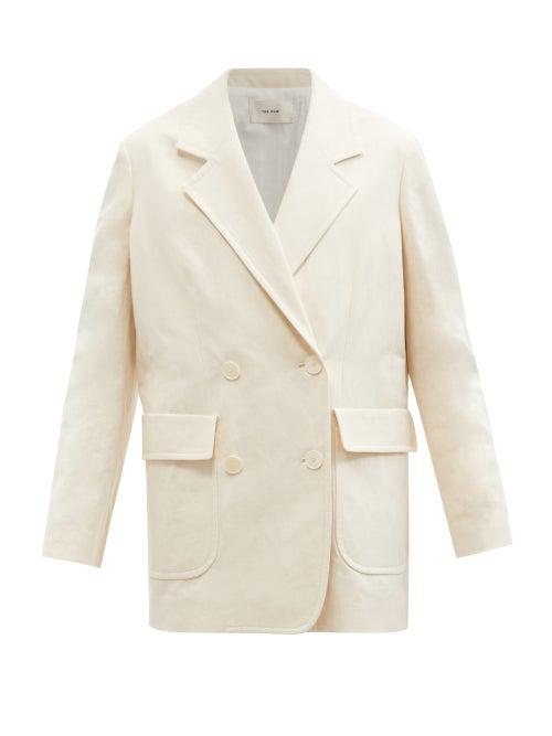 Ladies Rtw The Row - Tihana Cotton-blend Gabardine Blazer - Womens - Ivory