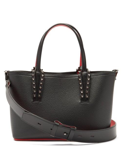 Ladies Bags Christian Louboutin - Cabata Mini Spike-embellished Leather Tote Bag - Womens - Black