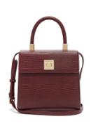 Matchesfashion.com Sparrows Weave - The Classic Lizard Embossed Box Bag - Womens - Burgundy