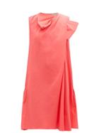 Roksanda - Selena Asymmetric Cotton-poplin Dress - Womens - Coral