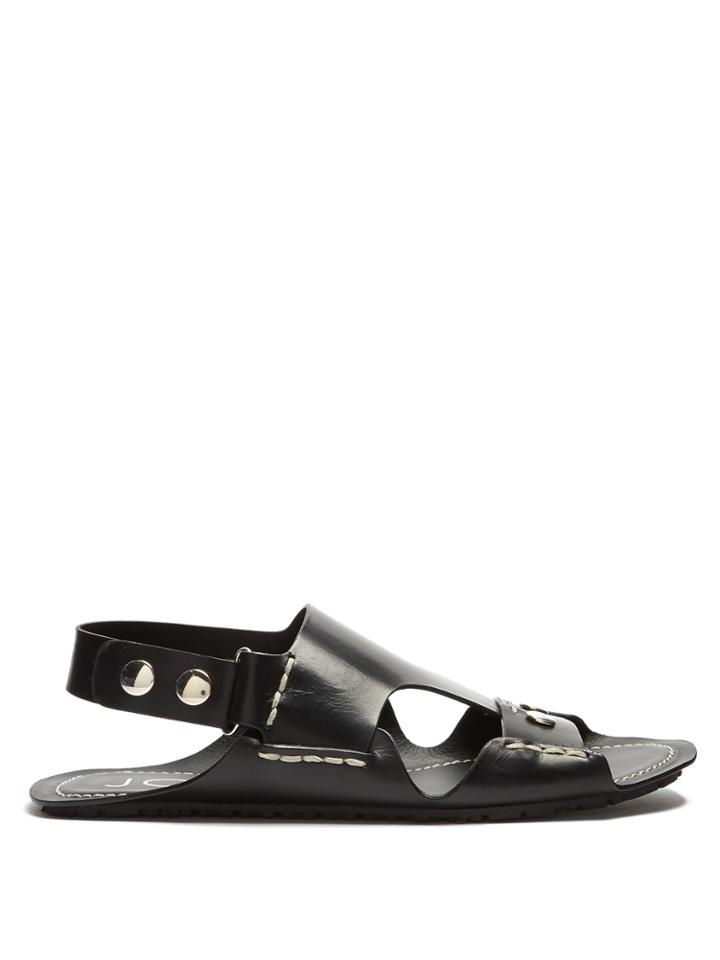 Joseph Contrast-stitch Leather Sandals