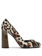 Matchesfashion.com Bottega Veneta - Topette Leopard Print Calf Hair Pumps - Womens - Leopard