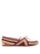 Matchesfashion.com Gabriela Hearst - Hays Crocodile Effect Leather Loafers - Womens - Pink Multi