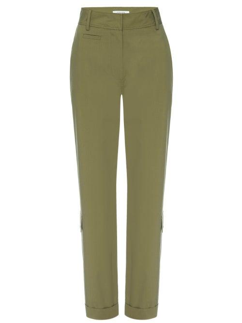 Matchesfashion.com Frame - High-rise Straight-leg Trousers - Womens - Khaki