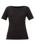 Harris Reed - Logo-tag Ribbed-jersey T-shirt - Womens - Black