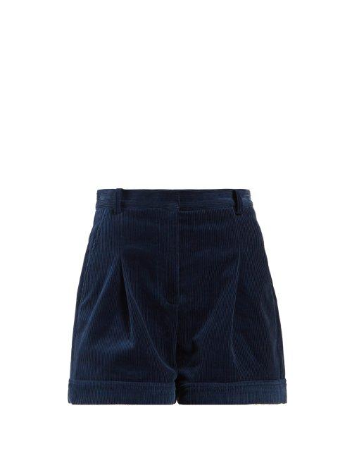 Matchesfashion.com Stella Mccartney - Corduroy Shorts - Womens - Blue