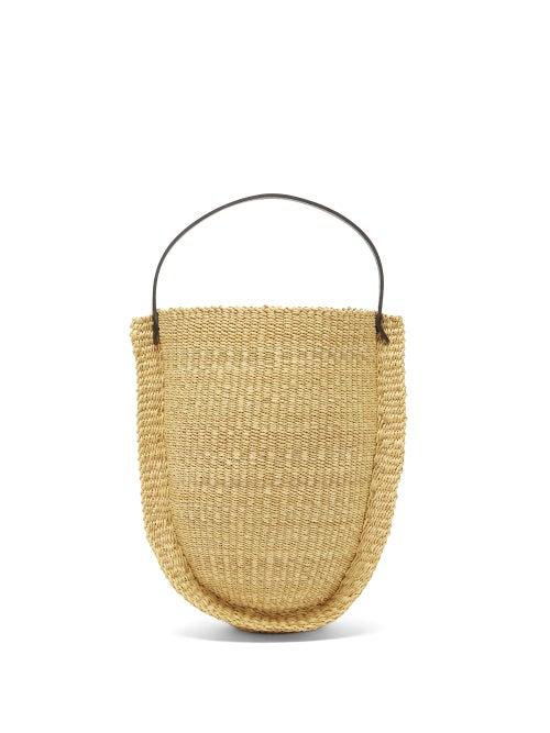 Ladies Bags Ines Bressand - N.26 Ribbon Tall Straw Basket Bag - Womens - Beige Multi
