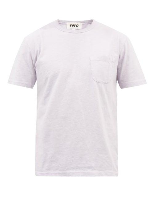 Ymc - Wild Ones Patch-pocket Organic-cotton T-shirt - Mens - Mauve