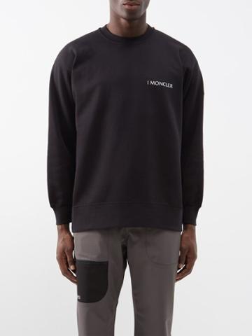 4 Moncler Hyke - Logo-print Cotton-jersey Sweatshirt - Mens - Black