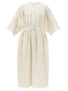 Lemaire - Dolman-sleeve Pleated Cotton-blend Kaftan Dress - Womens - Ivory