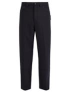 Matchesfashion.com Lanvin - Contrast Stitch Wool Trousers - Mens - Navy