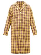 Matchesfashion.com Gucci - Oversized Logo Print Checked Nylon Raincoat - Mens - Yellow Multi