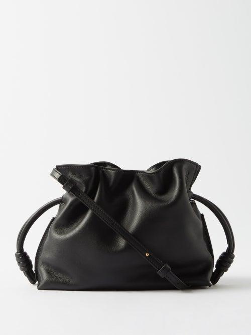 Loewe - Flamenco Mini Leather Clutch - Womens - Black