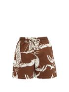 Matchesfashion.com Polo Ralph Lauren - Traveler Kon Tiki-print Swimshorts - Mens - Brown White