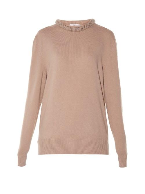 Christopher Kane Crystal-embellished Neckline Sweater