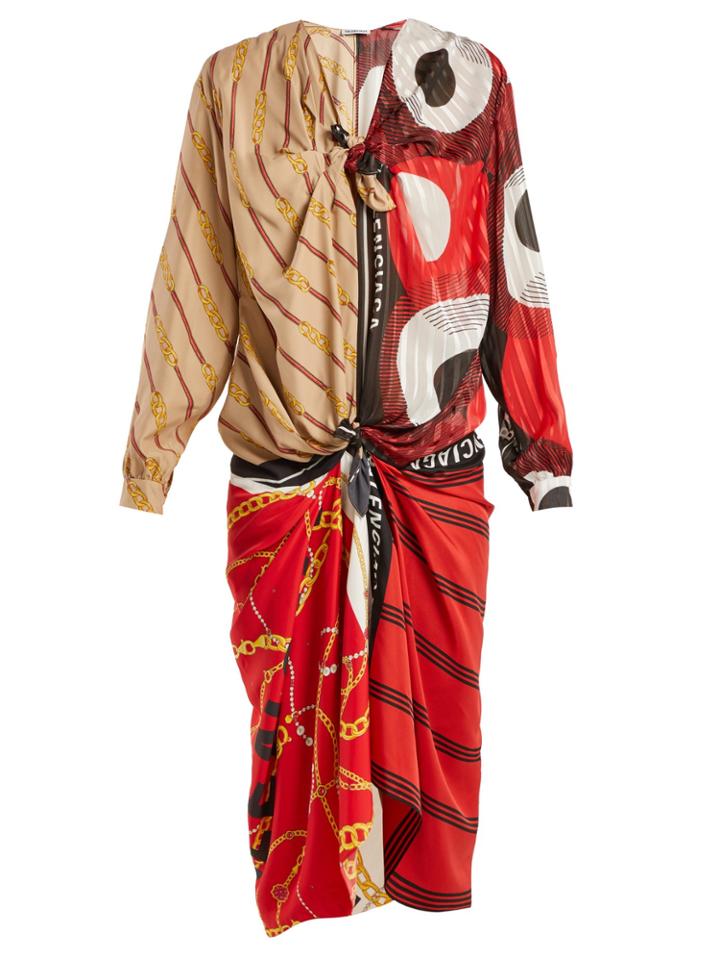 Balenciaga Knotted Scarf Midi Dress