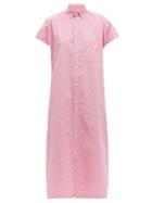 Matchesfashion.com Balenciaga - Bb Print Cotton Poplin Shirtdress - Womens - Pink White