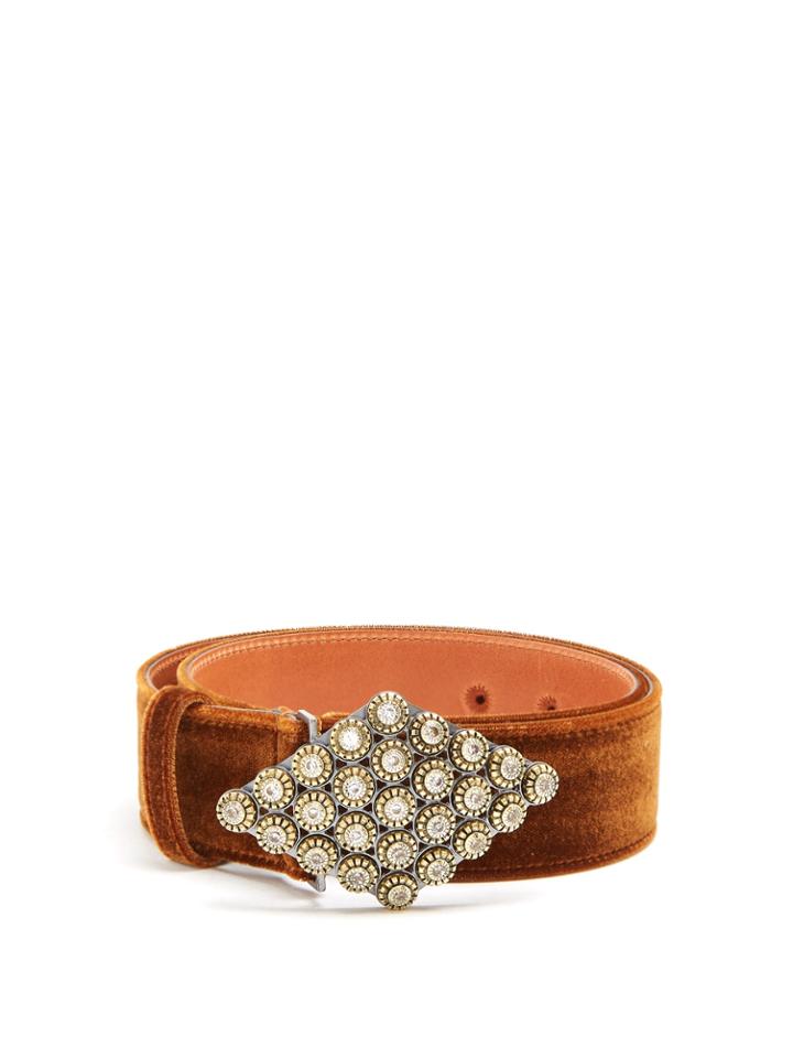 Etro Crystal-embellished Velvet Belt