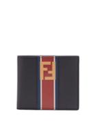 Fendi Stripe And Logo-print Bi-fold Leather Wallet