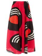 Matchesfashion.com Pleats Please Issey Miyake - Record-print Technical-pleated Midi Skirt - Womens - Pink Multi
