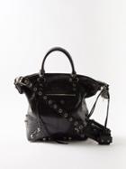 Balenciaga - Le Cagole Cracked-leather Tote Bag - Mens - Black