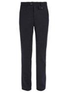 Matchesfashion.com Oliver Spencer - Fishtail Houndstooth Lambswool Trousers - Mens - Navy