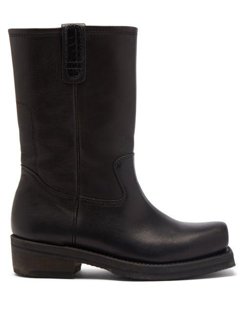 Our Legacy - Flat Toe Leather Boots - Mens - Black