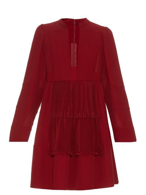 Valentino Open Neck Silk-georgette Dress