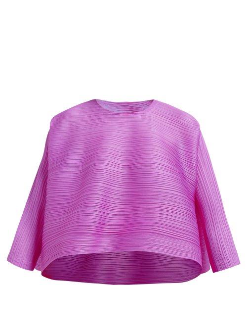 Matchesfashion.com Pleats Please Issey Miyake - Merry Bounce Tech Pleated Top - Womens - Pink