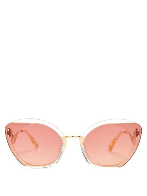 Matchesfashion.com Kaleos - Lord Acetate Sunglasses - Womens - Pink Multi