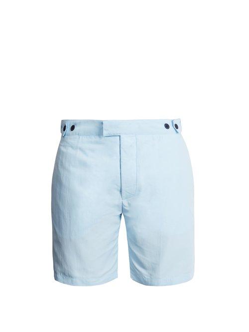 Matchesfashion.com Frescobol Carioca - Tailored Swim Shorts - Mens - Light Blue