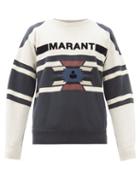 Matchesfashion.com Isabel Marant - Pallian Logo-print Cotton-blend Jersey Sweatshirt - Mens - Grey Multi