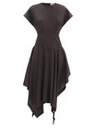 Matchesfashion.com 1 Moncler Jw Anderson - Handkerchief-hem Cotton-poplin T-shirt Dress - Womens - Black