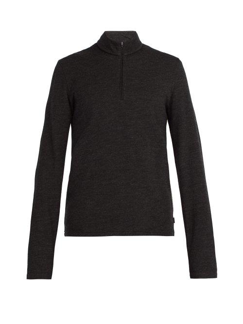 Matchesfashion.com Capranea - Half Zip Wool Blend Sweater - Mens - Black