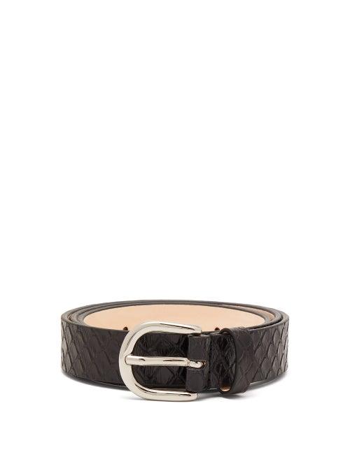 Matchesfashion.com Isabel Marant - Zap Snakeskin Effect Leather Belt - Womens - Black