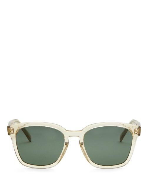 Matchesfashion.com Celine Eyewear - Square Acetate Sunglasses - Mens - Light Green