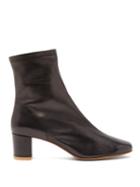 Matchesfashion.com By Far - Sofia Leather Ankle Boots - Womens - Black