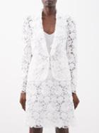 Giambattista Valli - Single-breasted Cotton-blend Macram Jacket - Womens - Ivory