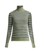 Matchesfashion.com Joostricot - Striped Cotton Blend Roll Neck Sweater - Womens - Green Multi