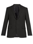 Matchesfashion.com Officine Gnrale - 375 Single Breasted Plaid Wool Blazer - Mens - Dark Grey