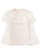 Giambattista Valli Lace-insert Silk-georgette Blouse