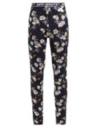 Matchesfashion.com Off-white - Floral And Logo Print Leggings - Womens - Black Multi
