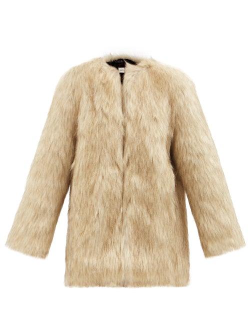 Khaite - Remy Faux-fur Coat - Womens - Beige