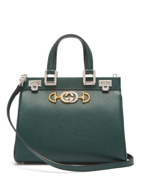 Matchesfashion.com Gucci - Zumi Small Top-handle Grained-leather Bag - Womens - Green