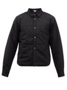 Comme Des Garons Shirt - Cropped Wool-gabardine Overshirt - Mens - Black