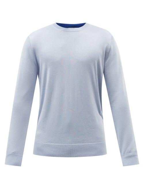 Gabriela Hearst - Wells Reversible Cashmere And Silk Sweater - Mens - Light Blue