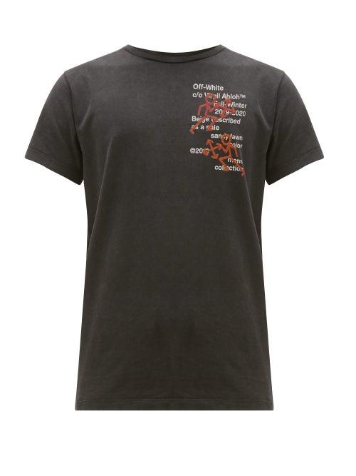 Matchesfashion.com Off-white - Pictogram Embroidered Cotton T Shirt - Mens - Black Multi